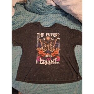 Rebellious One Juniors XL Black Heather Moth Graphic T Shirt